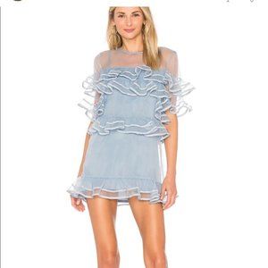 Tularosa Blue Ruffle Mini Dress